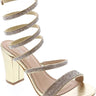 Top Moda Rhinestone Sprial Block Heel Sandals Hannah-5 | Shoe Time