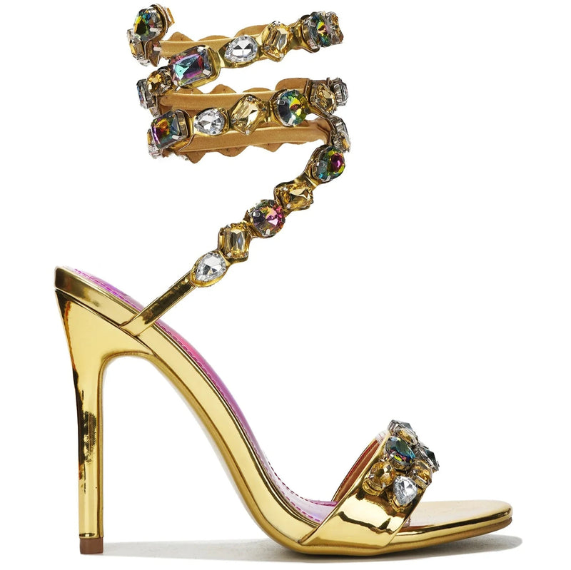 Cape Robbin Gem Ankle Wrap Around Heels Heli Shoe Time