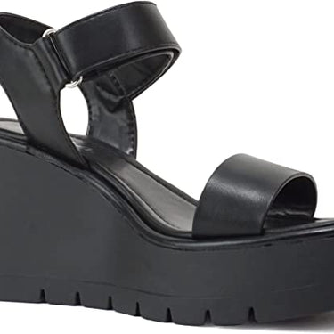 Soda Hitto Strap Lug Sole Wedge Sandal | Shoe Time