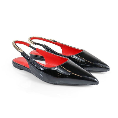 Women's Sling Back Slip On Flat Pointed Toe Casual Shoe