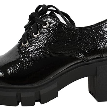 Soda JoJo Oxford Lug Platform Block Heel Shoes | Shoe Time