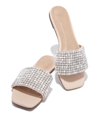 Rhinestone Flat Sandals Lisa-6 Liliana | Shoe Time