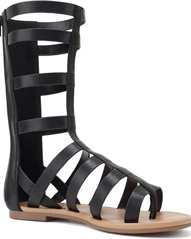 Soda Moxie Mid-Calf Flat Gladiator Sandal | Shoe Time