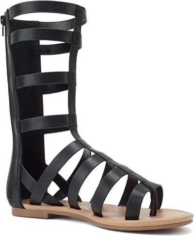 Soda Moxie Mid-Calf Flat Gladiator Sandal | Shoe Time