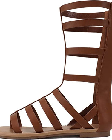 Soda Moxie Mid-Calf Flat Gladiator Sandal | Shoe Time