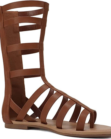 Soda Moxie Mid-Calf Flat Gladiator Sandal | Shoe Time