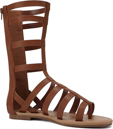 Soda Moxie Mid-Calf Flat Gladiator Sandal | Shoe Time