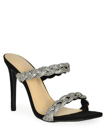 Rhinestone Braided Open Toe Heels Nars-04 | Shoe Time