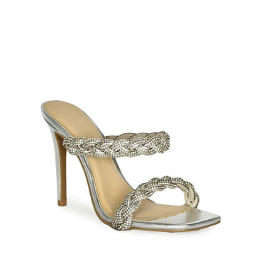 Rhinestone Braided Open Toe Heels Nars-04 | Shoe Time