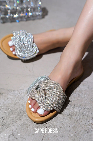 Cape Robbin Jeffer Rhinestone Rope Sandals | Shoe Time