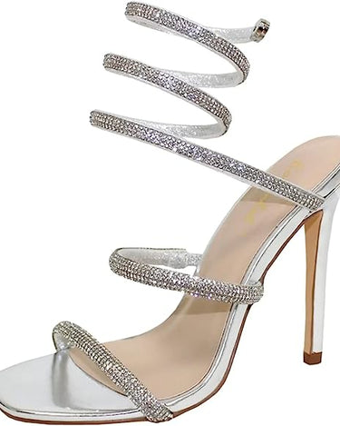 Bonnibel Rhinestone Spiral High Heels Patricia-1 | Shoe Time