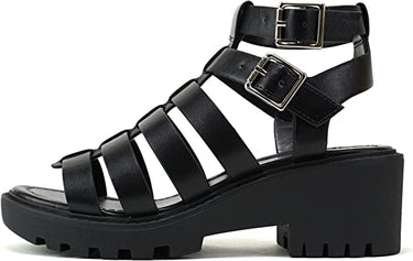 Soda Multi Strap Low Block Heel Sandals | Shoe Time