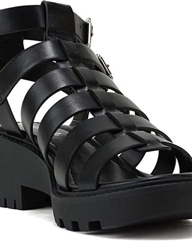 Soda Multi Strap Low Block Heel Sandals | Shoe Time