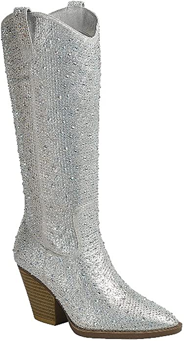 Rhinestone Western Cowboy Pull-on Boots River-11 | Shoe Time