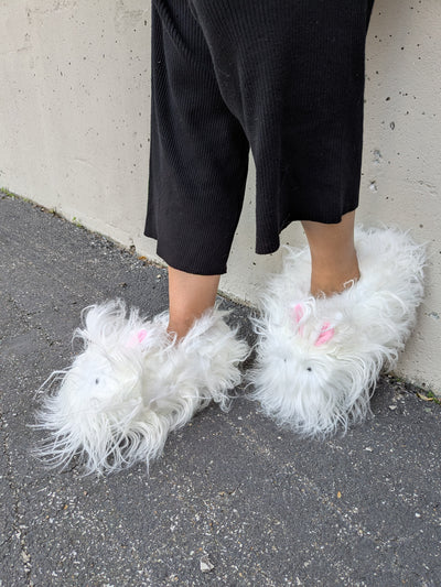 Women's Fur Bunny House Shoes, Warm Fluffy Slippers