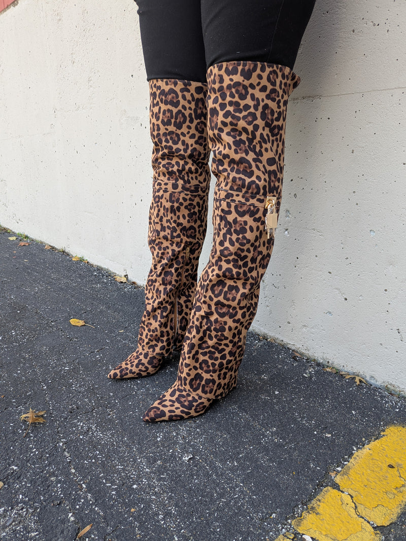 Fold Over Thigh High Boots, Pointed Toe Stiletto Heel Chic Look