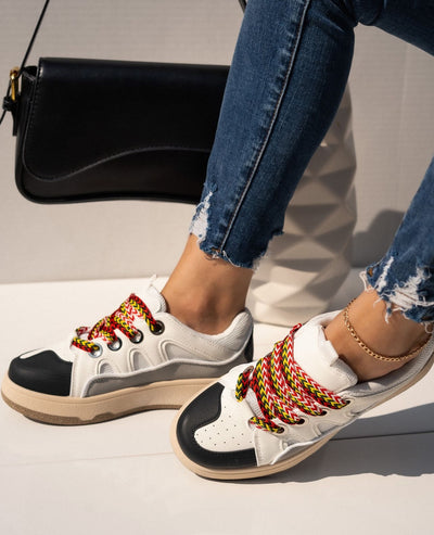 Street Style Retro Lace Up Sneakers For Women