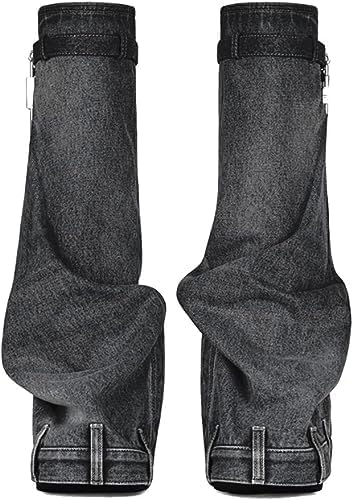 Botas con plataforma y candado de mezclilla plegable Pantalones inteligentes