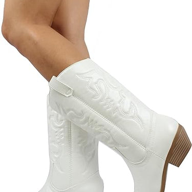 White Women's Rerun Cowboy Boots - Soda