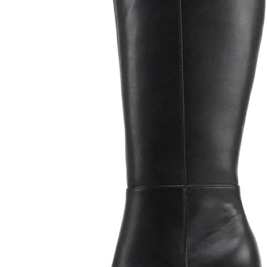 Women Pointed Toe Medium Heel Knee-High Boot with Side Zipper