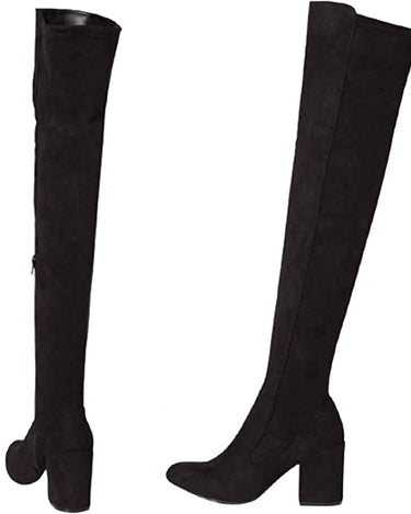 Thigh High Over The Knee Block Heel Boots | Shoe Time