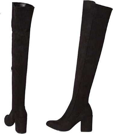 Thigh High Over The Knee Block Heel Boots | Shoe Time