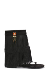 Fringe Fold Over Padlock Sandals Vomira Cape Robbin | Shoe Time