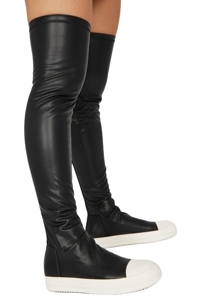 Leather Flat Over The Knee High Boots Wannabe-1 Liliana