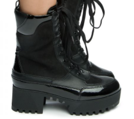 bamboo powerful-06s chunky heel lug sole combat boots - 1