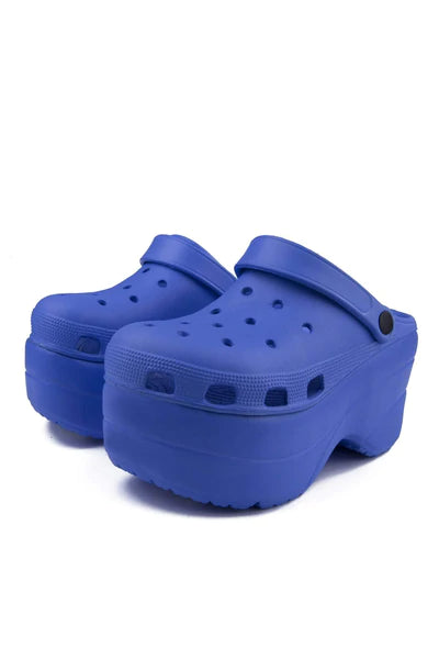 Blue Platform Sandals Clogs | Shoe Time