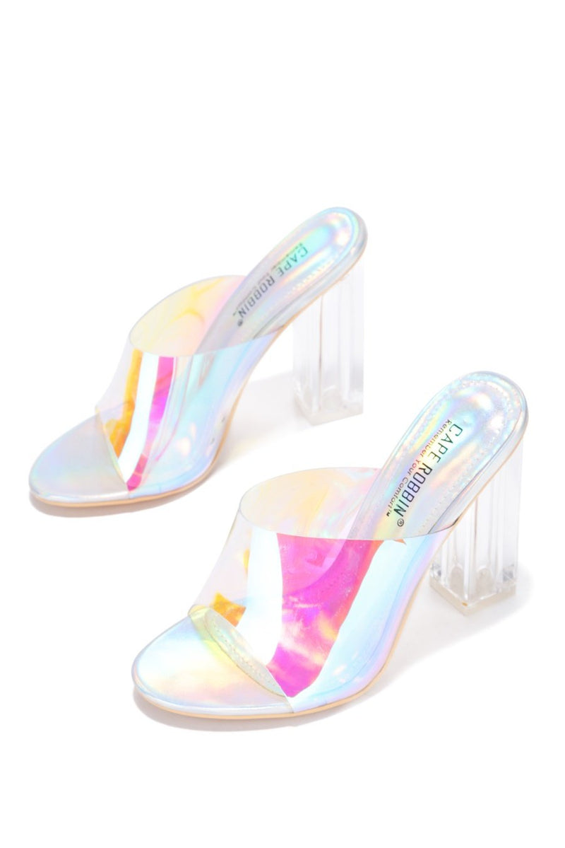 Transparent Clear Chunky Block Heels | Shoe Time
