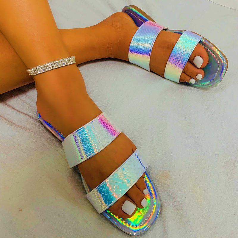 Lazer Holographic Sandals