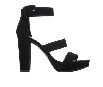 Women's Chunky Heel Ankle Buckle Strap Heeled Sandal Shoes-Triple By Delicious
