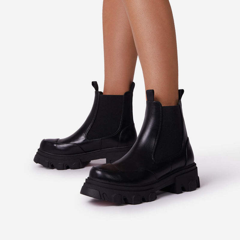 Chunky Cleated Sole Ankle Biker Boot (In-My-Moment By Lemonade)