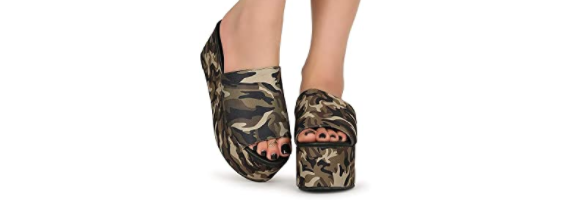 Liliana Budza-5 Classic Neoprone Open Toe Platform Sandal Camouflage