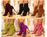 Peep Toe Booties High Heel