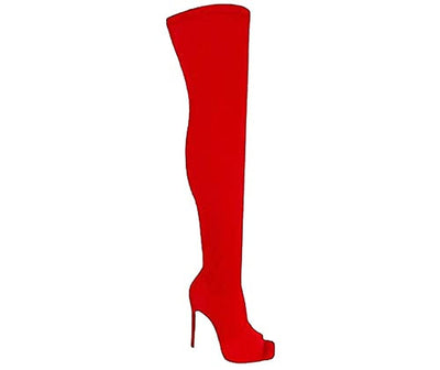 Victoria-02 By Pazzle Over The Knee Thigh High Open Peep Toe Boots