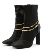 Chain High Heels Bootie Karie-2 By Liliana Black