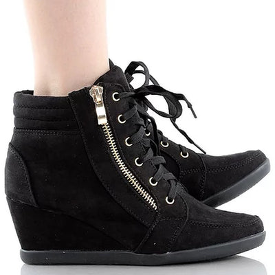 Forever Link Peggy Women's Lace Up High Top Wedge Sneaker