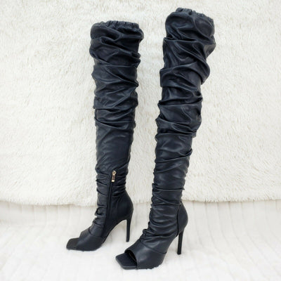 Peep Toe Stiletto Heel Over the knee Boots-Victoria-05 By Pazzle