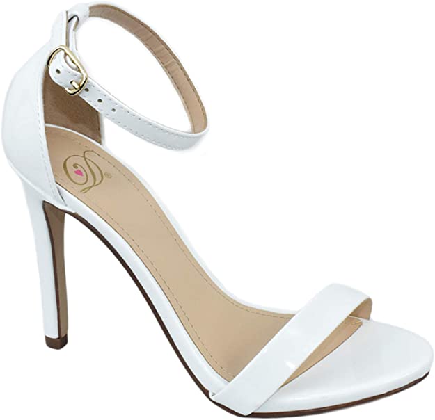 My Delicious Shoes Ankle Strap High Heel white