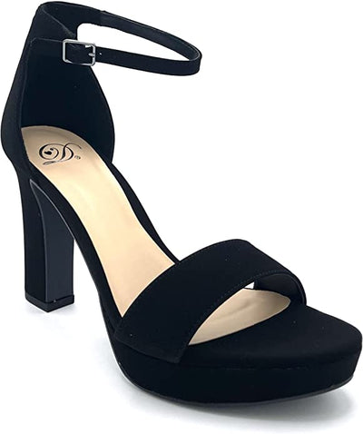 Women's Open Toe Ankle Strap Chunky Platform Dress Heel Sandals Ready by Delicious