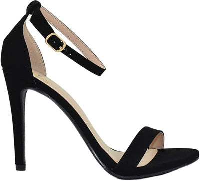 My Delicious Shoes Ankle Strap High Heel Black