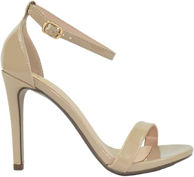 My Delicious Shoes Ankle Strap High Heel Nude