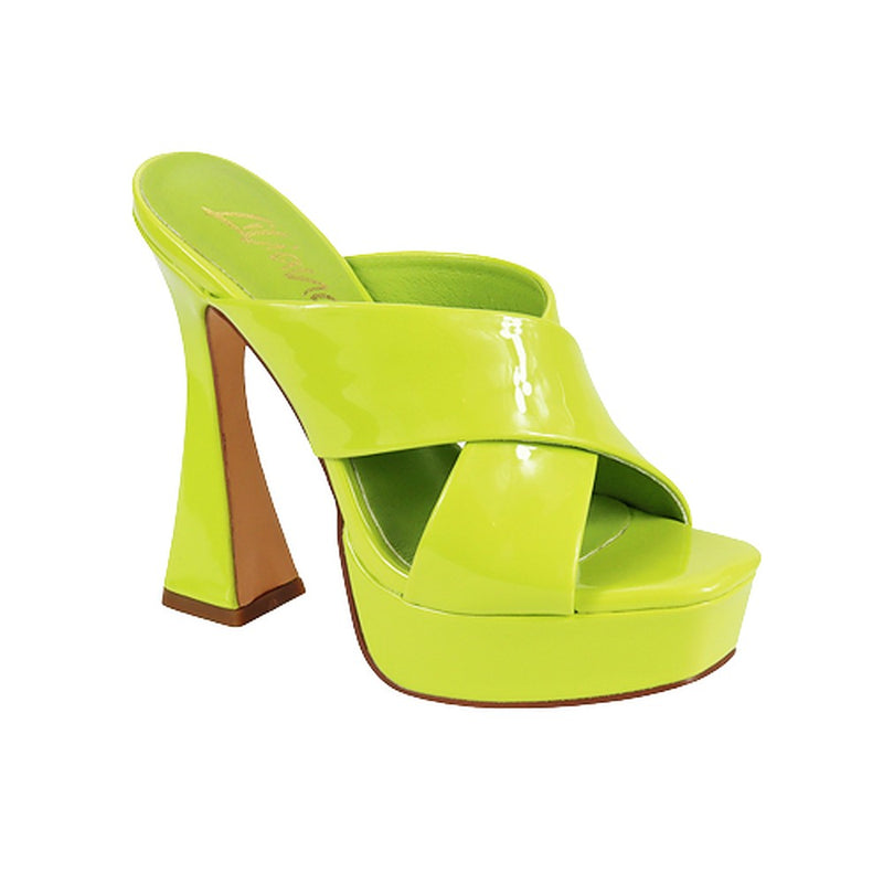Lime Chunky Platform Block High Heels Sandals Aja-1 By Liliana | Shoe Time