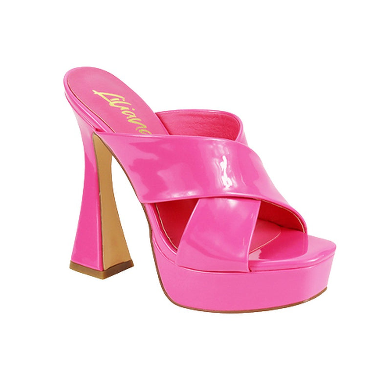 Pink Chunky Platform Block High Heels Sandals Aja-1 By Liliana | Shoe Time