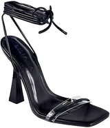 Black High Heel Sandals Lace Up