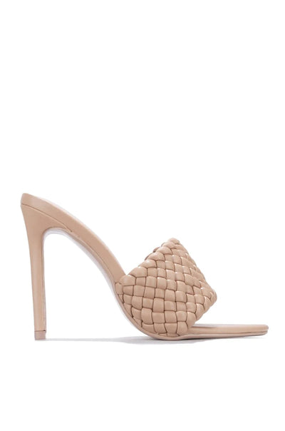 Cape Robbin Anson Sexy Woven High Heels for Women Nude | Shoe Time