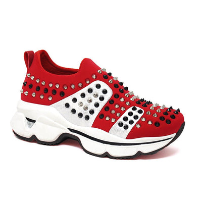 YOKI Aria-9 Studded Spikey Accent Pull On Sneaker