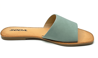 Soda Airway Women's Slip on Casual Flat Slide Mint Sandals